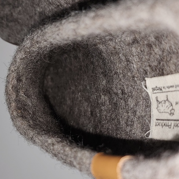 Baabushka Wool Slippers With Rubber Sole Gray - Picture 8 of 16